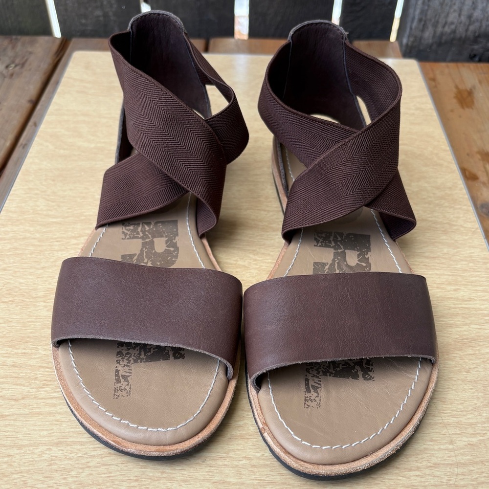 Sorel Ella Brown Leather Sandal Sz 7.5